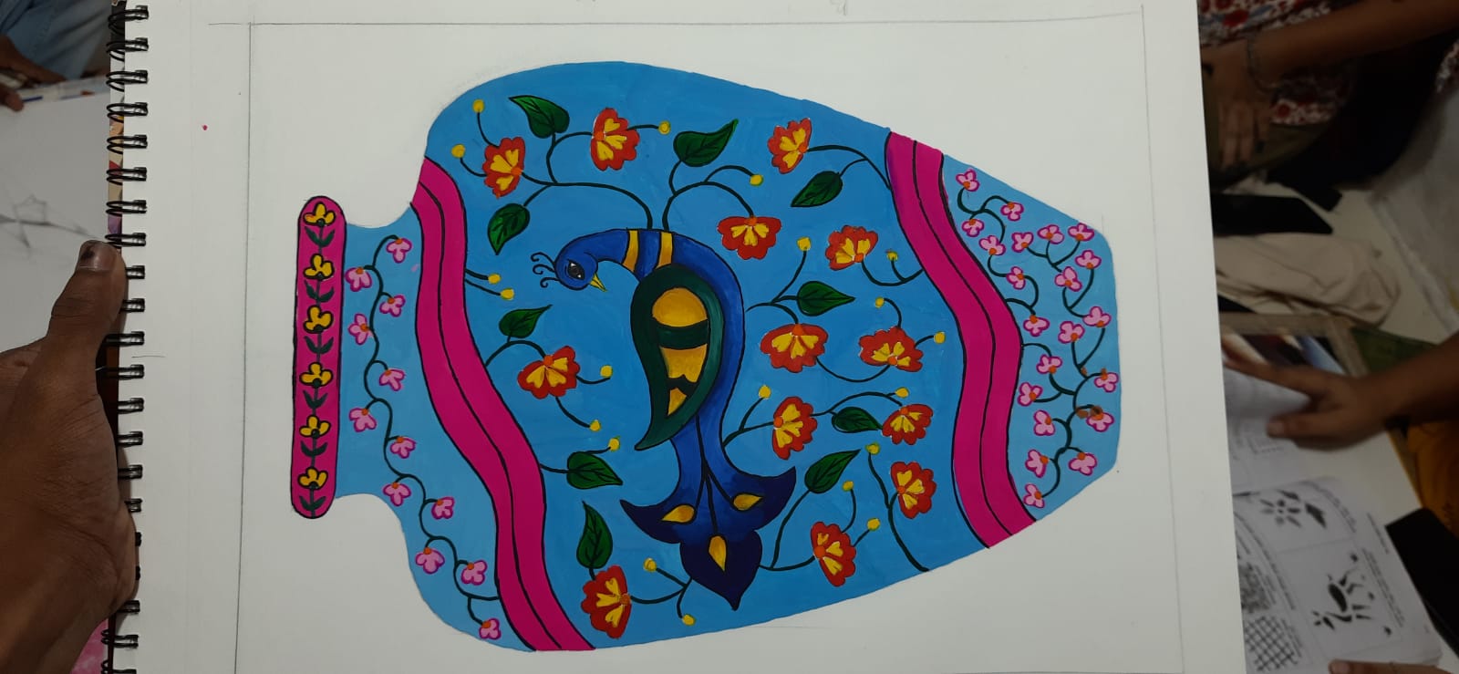 Decorative vase design for kids art classes