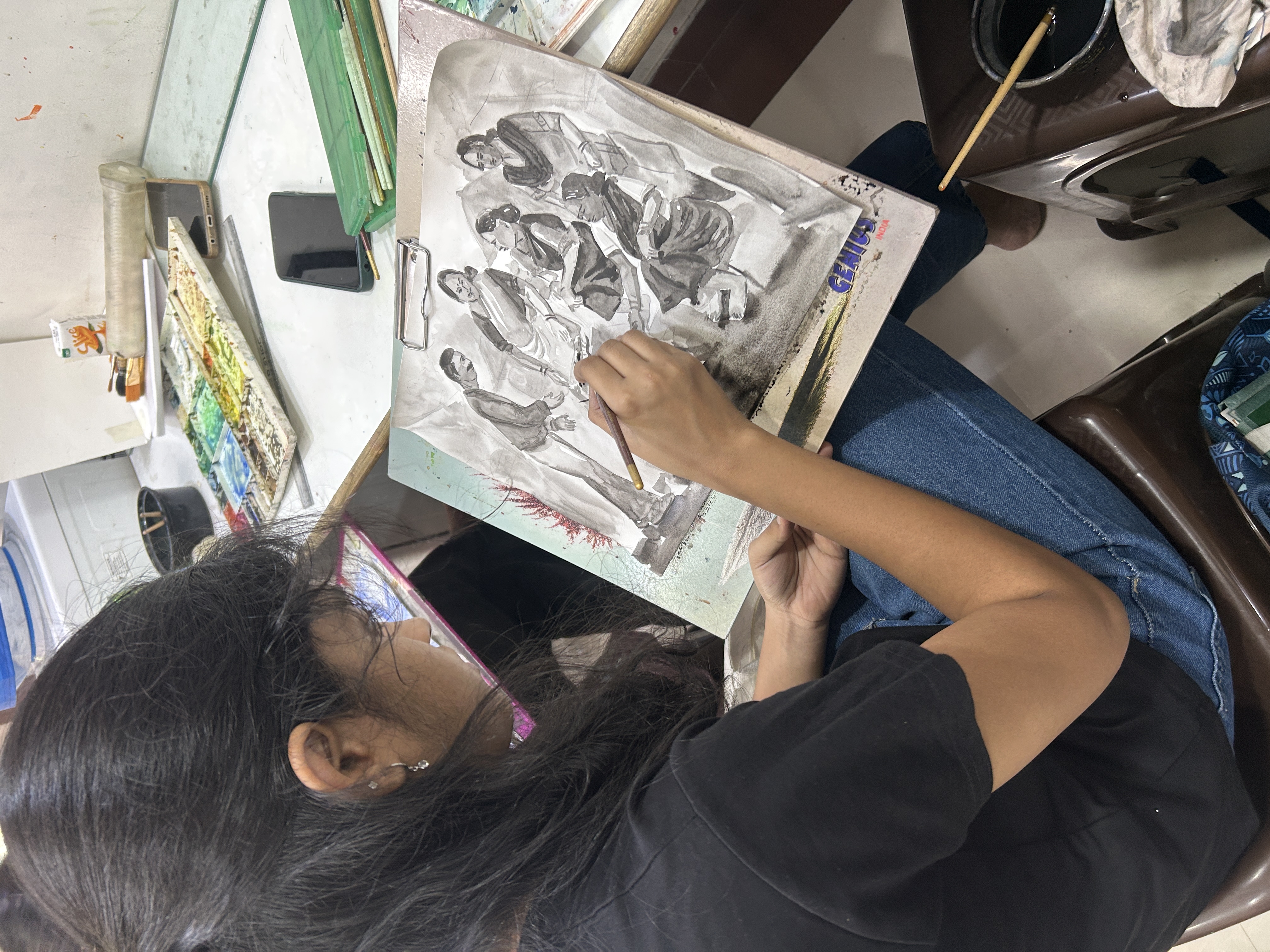 Rangresha student memory drawing practice