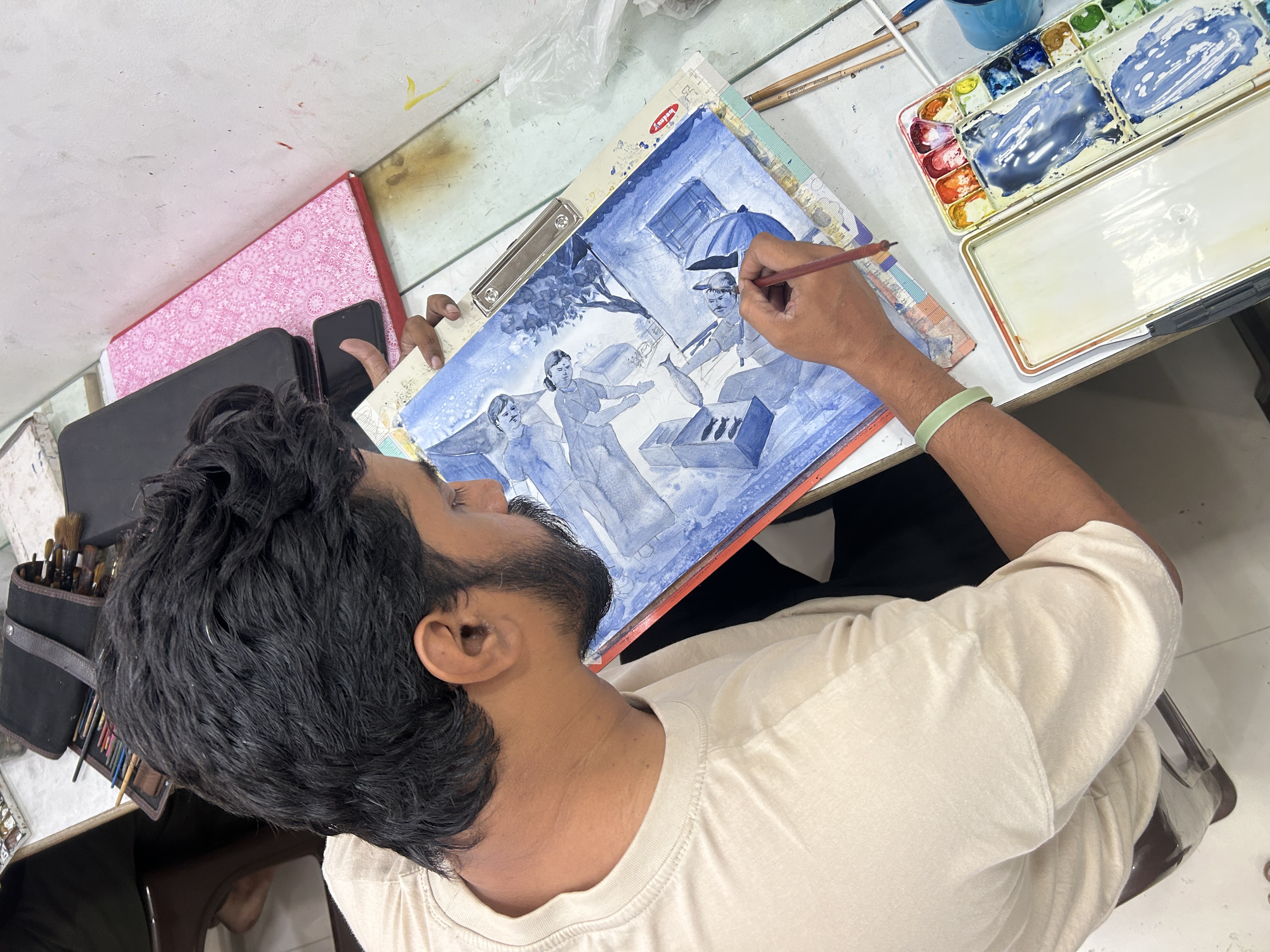Rangresha watercolour painting demonstration